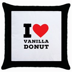 I Love Vanilla Donut Throw Pillow Case (black) by ilovewhateva