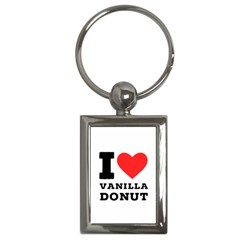 I Love Vanilla Donut Key Chain (rectangle) by ilovewhateva