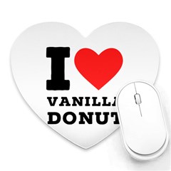 I Love Vanilla Donut Heart Mousepad by ilovewhateva