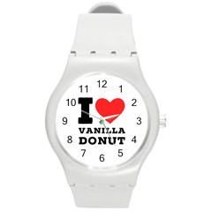 I Love Vanilla Donut Round Plastic Sport Watch (m) by ilovewhateva