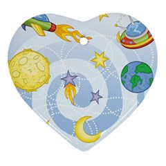 Science Fiction Outer Space Ornament (heart) by Ndabl3x