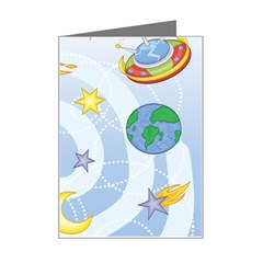 Science Fiction Outer Space Mini Greeting Card by Ndabl3x