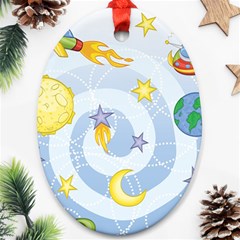 Science Fiction Outer Space Oval Ornament (two Sides) by Ndabl3x