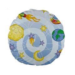 Science Fiction Outer Space Standard 15  Premium Round Cushions by Ndabl3x