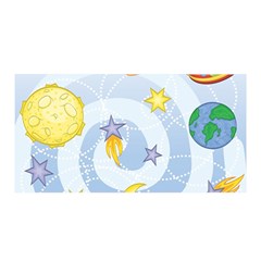 Science Fiction Outer Space Satin Wrap 35  X 70 