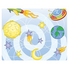 Science Fiction Outer Space Two Sides Premium Plush Fleece Blanket (medium)