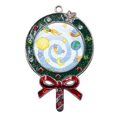 Science Fiction Outer Space Metal X mas Lollipop With Crystal Ornament by Ndabl3x