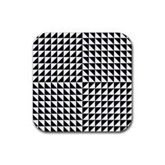 Optical Illusion Black Rubber Coaster (square) by Ndabl3x