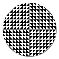 Optical Illusion Black Magnet 5  (round) by Ndabl3x