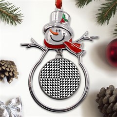 Optical Illusion Black Metal Snowman Ornament by Ndabl3x