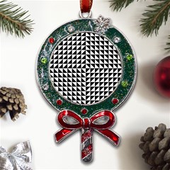 Optical Illusion Black Metal X mas Lollipop With Crystal Ornament by Ndabl3x