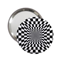 Optical Illusion Chessboard Tunnel 2 25  Handbag Mirrors by Ndabl3x