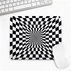 Optical Illusion Chessboard Tunnel Large Mousepad by Ndabl3x