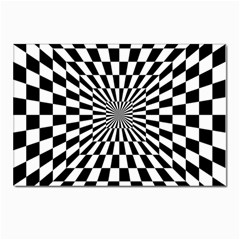 Optical Illusion Chessboard Tunnel Postcard 4 x 6  (pkg Of 10) by Ndabl3x