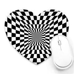 Optical Illusion Chessboard Tunnel Heart Mousepad by Ndabl3x