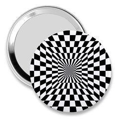 Optical Illusion Chessboard Tunnel 3  Handbag Mirrors by Ndabl3x