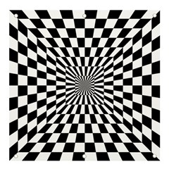 Optical Illusion Chessboard Tunnel Banner And Sign 4  X 4  by Ndabl3x