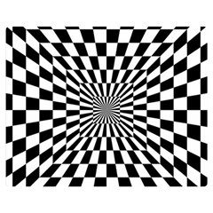 Optical Illusion Chessboard Tunnel Premium Plush Fleece Blanket (medium) by Ndabl3x