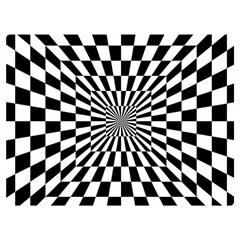 Optical Illusion Chessboard Tunnel Two Sides Premium Plush Fleece Blanket (extra Small) by Ndabl3x