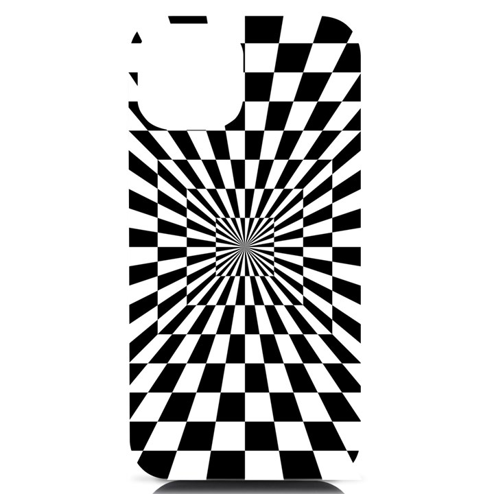 Optical Illusion Chessboard Tunnel iPhone 14 Black UV Print Case