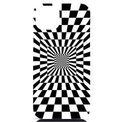 Optical Illusion Chessboard Tunnel Iphone 14 Plus Black Uv Print Case by Ndabl3x