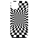 Optical Illusion Chessboard Tunnel iPhone 14 Plus Black UV Print Case Front