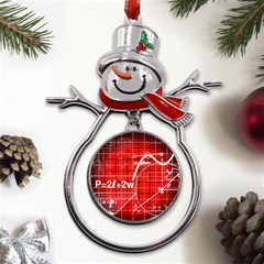 Geometry Mathematics Cube Metal Snowman Ornament by Ndabl3x