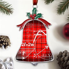 Geometry Mathematics Cube Metal Holly Leaf Bell Ornament