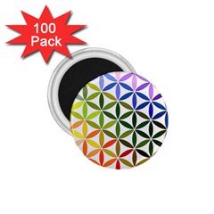 Mandala Rainbow Colorful 1 75  Magnets (100 Pack)  by Ndabl3x