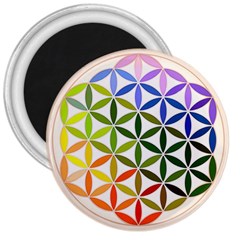 Mandala Rainbow Colorful 3  Magnets