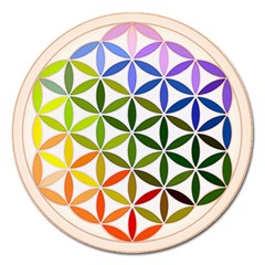 Mandala Rainbow Colorful Magnet 5  (round) by Ndabl3x