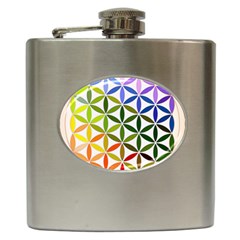 Mandala Rainbow Colorful Hip Flask (6 Oz) by Ndabl3x