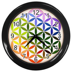 Mandala Rainbow Colorful Wall Clock (black) by Ndabl3x