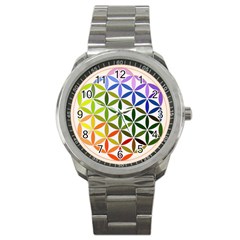 Mandala Rainbow Colorful Sport Metal Watch by Ndabl3x