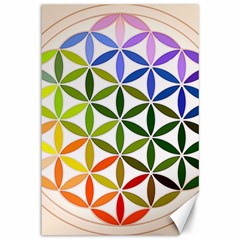 Mandala Rainbow Colorful Canvas 12  X 18  by Ndabl3x