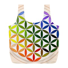 Mandala Rainbow Colorful Full Print Recycle Bag (l) by Ndabl3x