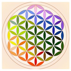 Mandala Rainbow Colorful Wooden Puzzle Square by Ndabl3x