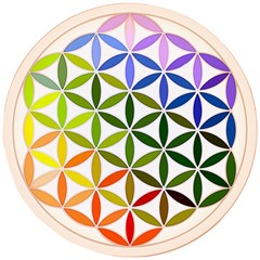 Mandala Rainbow Colorful Wooden Puzzle Round by Ndabl3x