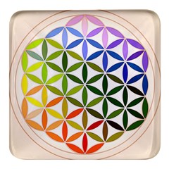 Mandala Rainbow Colorful Square Glass Fridge Magnet (4 Pack)