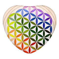 Mandala Rainbow Colorful Heart Glass Fridge Magnet (4 Pack) by Ndabl3x