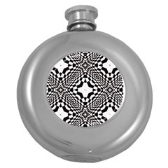 Tile Repeating Pattern Texture Round Hip Flask (5 Oz) by Ndabl3x