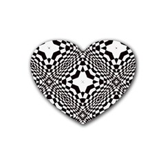 Tile Repeating Pattern Texture Rubber Coaster (heart) by Ndabl3x