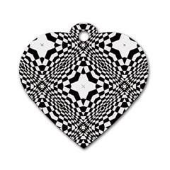 Tile Repeating Pattern Texture Dog Tag Heart (two Sides) by Ndabl3x