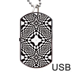 Tile Repeating Pattern Texture Dog Tag Usb Flash (one Side) by Ndabl3x