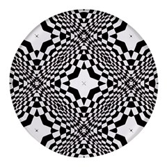 Tile Repeating Pattern Texture Round Glass Fridge Magnet (4 Pack)