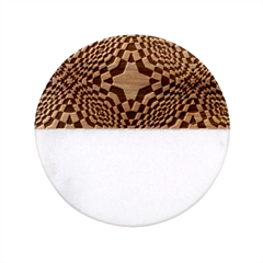 Tile Repeating Pattern Texture Classic Marble Wood Coaster (round) 