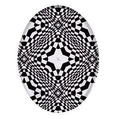 Tile Repeating Pattern Texture Oval Glass Fridge Magnet (4 Pack)