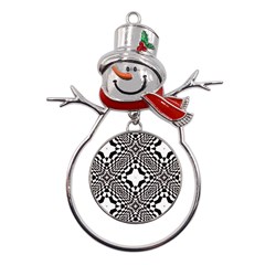 Tile Repeating Pattern Texture Metal Snowman Ornament by Ndabl3x