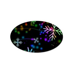 Snowflakes Snow Winter Christmas Sticker Oval (10 Pack) by Ndabl3x