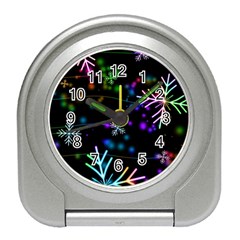 Snowflakes Snow Winter Christmas Travel Alarm Clock by Ndabl3x